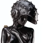 Roberto Fabelo – Rinocerontes Romanticos sculpture bronze and stainless steel 198.1 x 61 x 61 cm Executed in 2017 Edic 9 and 3 P/A Signed, 7/9